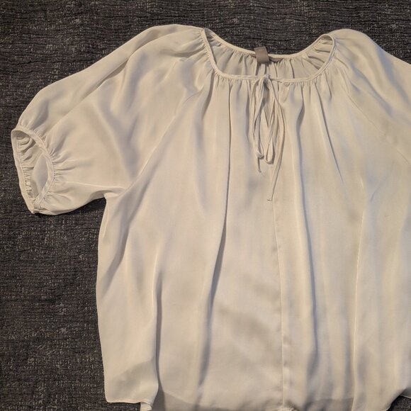 H&M Blouse Top with Top Tie, set of two, One white and one Blue - Picture 1 of 4